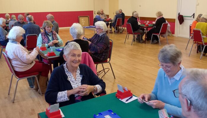 Duplciate Bridge Group members enjoying a game at one of their regular meetings.